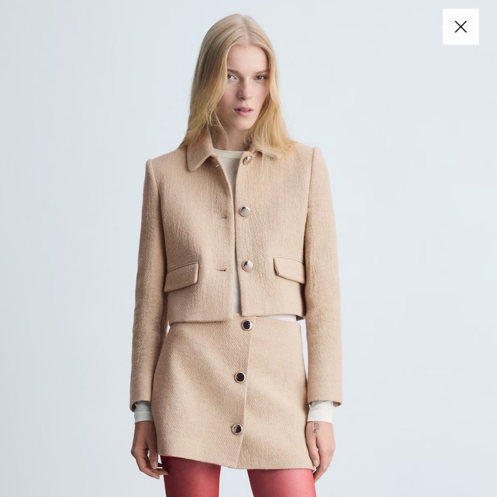 Mango Tan Jacket & Skirt Set